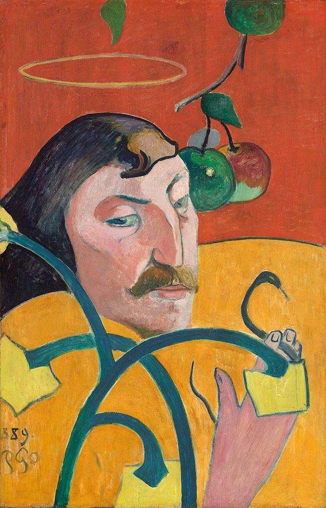 Paul Gauguin, Self-Portrait with Halo and Snake (1889)