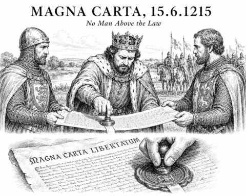 15 Ιουνίου 1215, ο King John έθεσε τη σφραγίδα του στη Magna Carta.