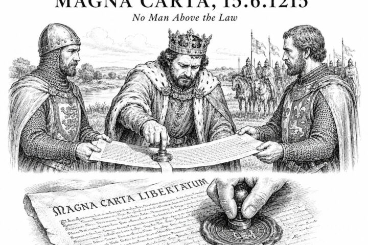 15 Ιουνίου 1215, ο King John έθεσε τη σφραγίδα του στη Magna Carta.