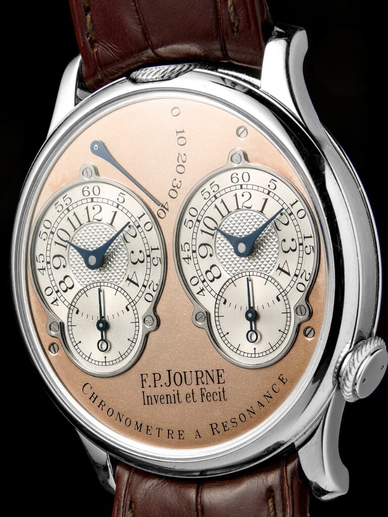 Το F.P. Journe Chronomètre à Résonance 022/99R του 1999 με ροζ χρυσό καντράν.