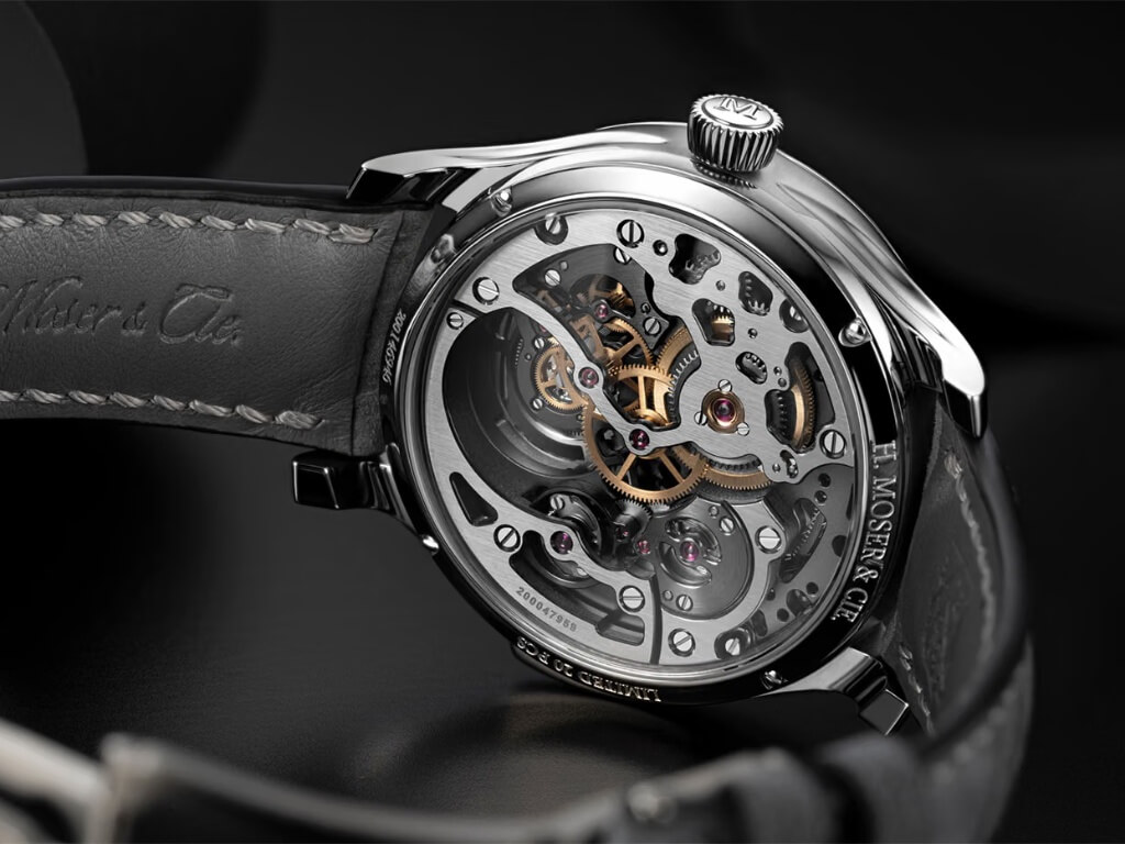 Ο skeletonised μηχανισμός HMC 909 του H. Moser & Cie. Cosmic Rain