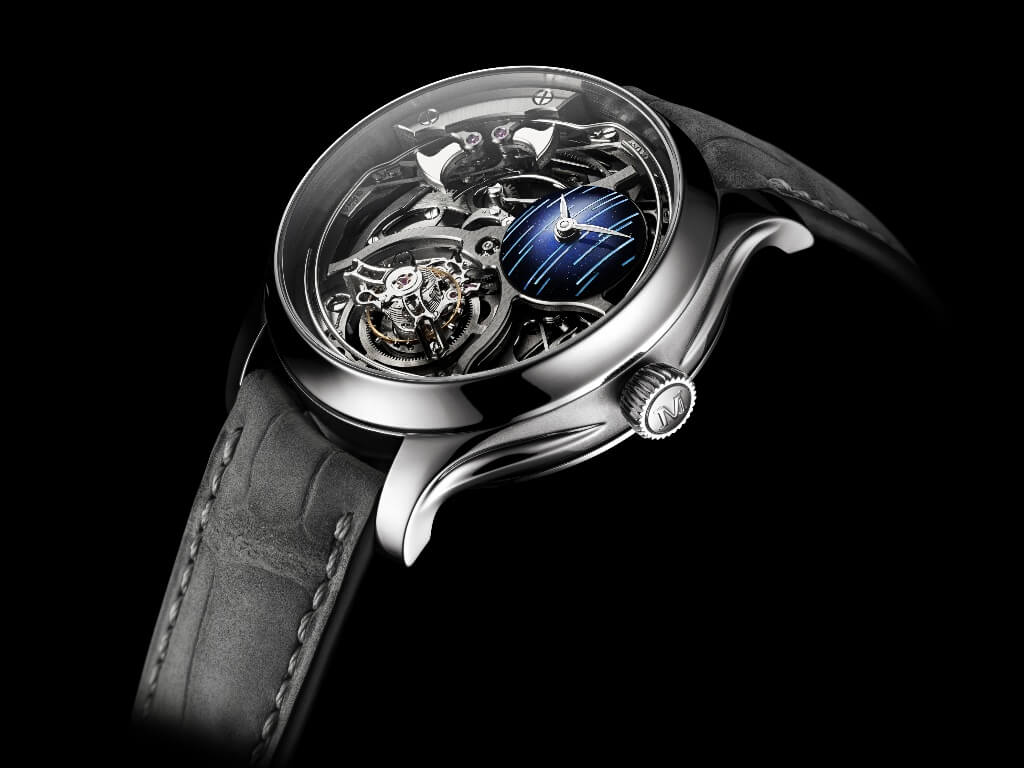 H. Moser & Cie. Endeavour Minute Repeater Cylindrical Tourbillon Skeleton Cosmic Rain