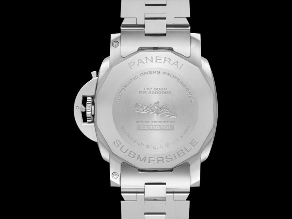 Το καπάκι του Panerai Submersible PAM01756 με χάραξη Slow Speed Torpedo