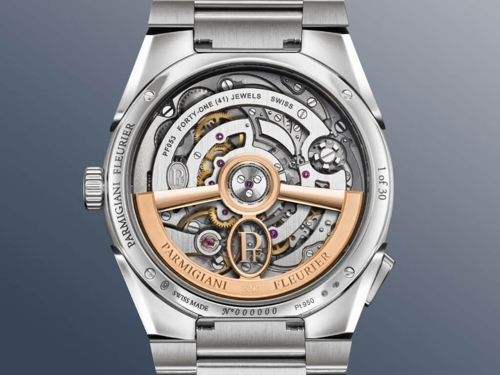 Ο αυτόματος μηχανισμός Parmigiani Fleurier Caliber PF053 του Tonda PF Chronographe Mystérieux