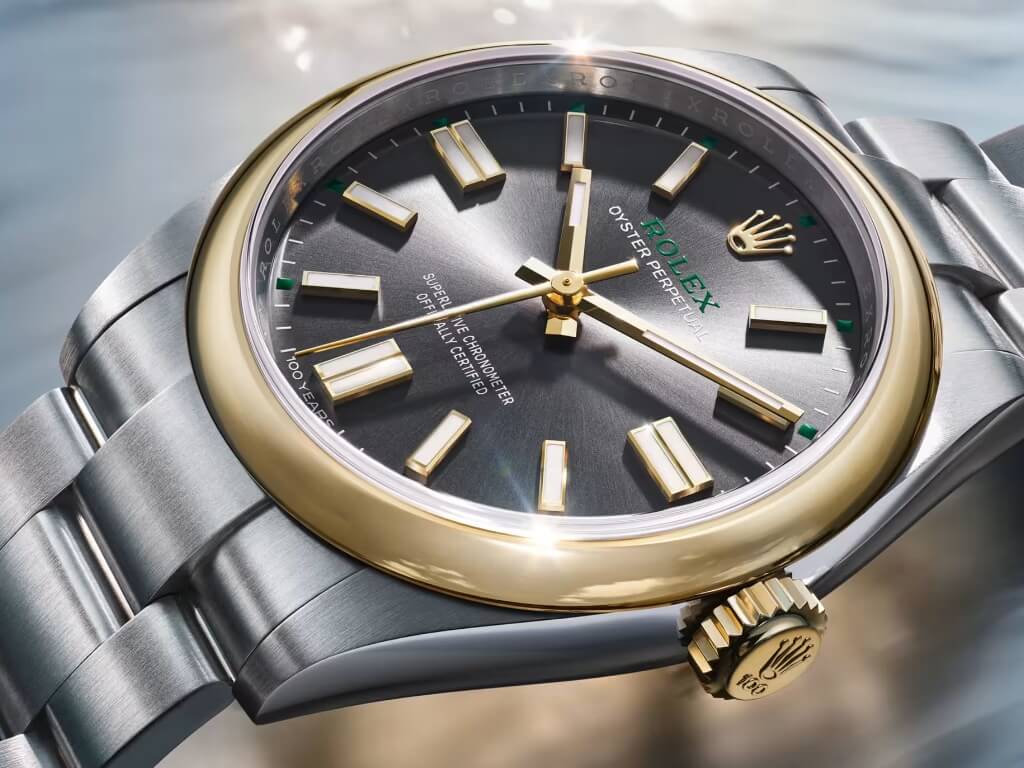 Κοντινή λήψη του καντράν αυθεντικού Rolex