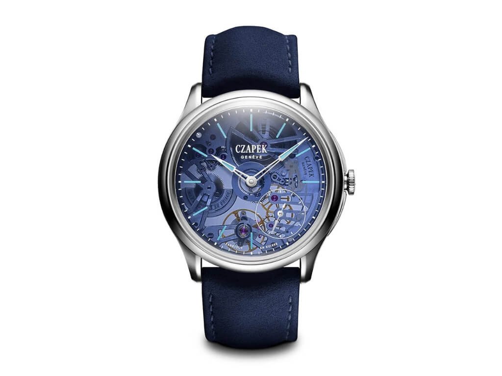 Czapek Promenade Transparencies Aqua Blue μπροστινή όψη με μπλε fumé εφέ