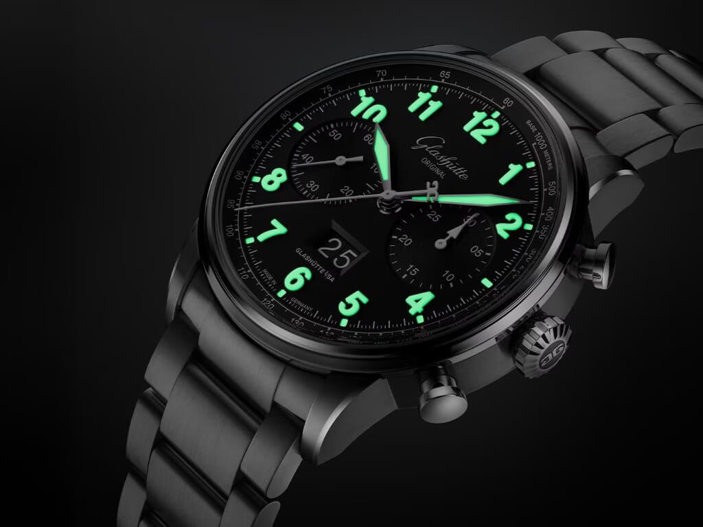 Senator Chronograph Navigator 41 mm με φωσφορίζοντες αραβικούς αριθμούς