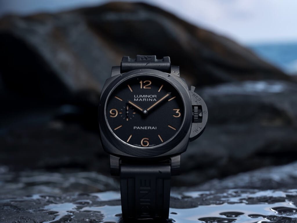 Panerai Luminor Marina PAM01707 με μαύρο λουράκι από καουτσούκ
