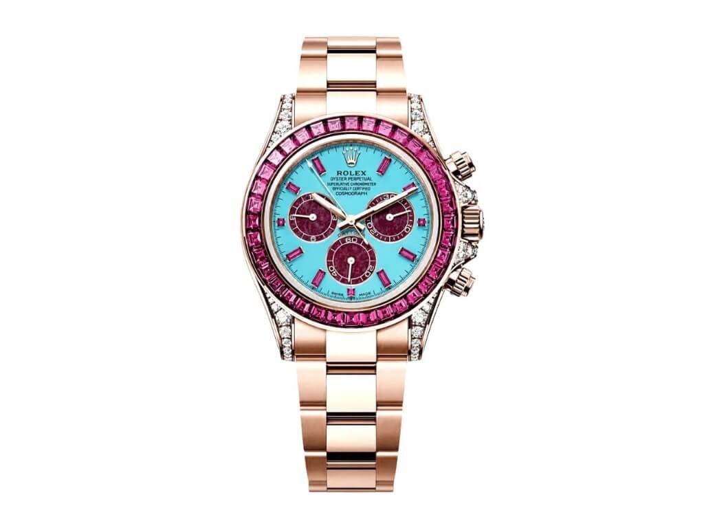 Rolex Cosmograph Daytona Four Seasons Καλοκαίρι με τιρκουάζ καντράν και ροζ ζαφείρια